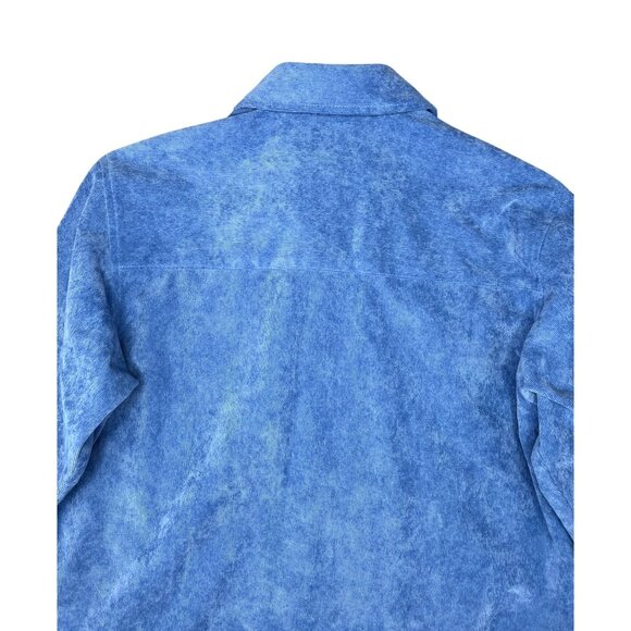 Zara Fine-Waled Corduroy Oversized Blue Button-Up Shirt With Pocket Size XS - Picture 9 of 16